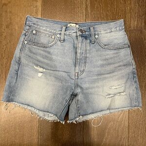 Madewell Light Blue Distressed Denim Shorts